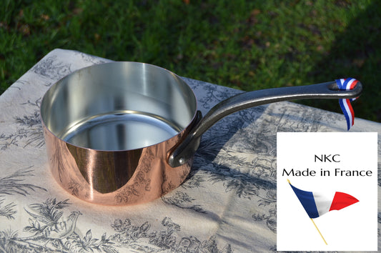 18cm New NKC Copper Pan Tin Lined Normandy Kitchen Copper Saucepan Iron Handles Steel Rivets Made in France Perfect 1mm 18cm 7 inch Pan