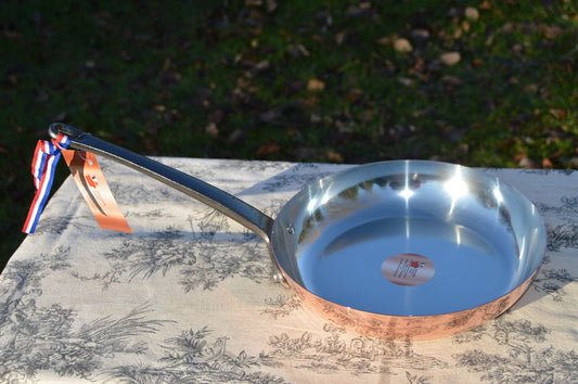 New NKC 24cm Copper Fry Pan Skillet Normandy Kitchen Copper Saute High Sided Saute Pan 9 1/2" Tin lined New Normandy Kitchen Copper 1.3mm